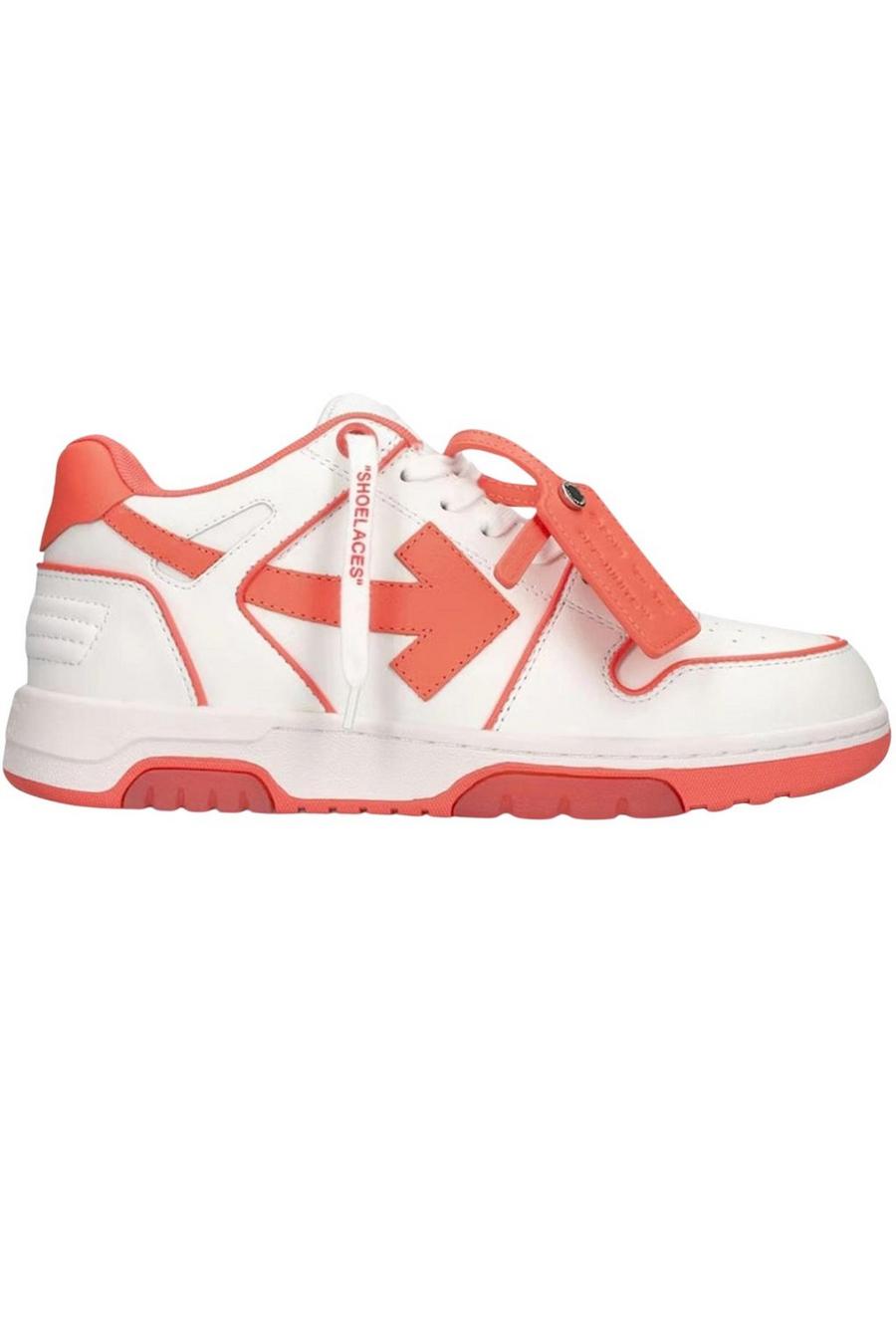 Orange Out Of Office Coral Red Calf Leather Sneakers