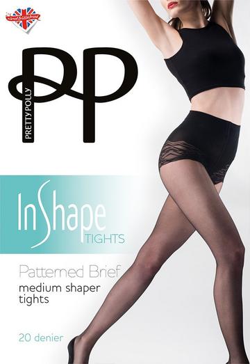 Nude In Shape 20 Denier Patterned Brief Medium Shaper Tight - Nude