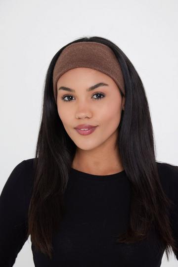 Knitted Headband Dark Brown