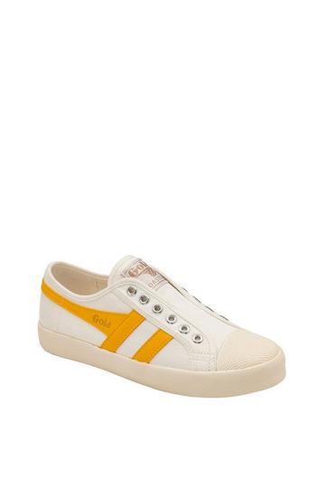 'Coaster Slip' Canvas Lace-Less Trainers Off White