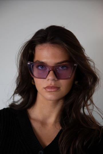 Purple Oversized Cateye Sunglasses Purple