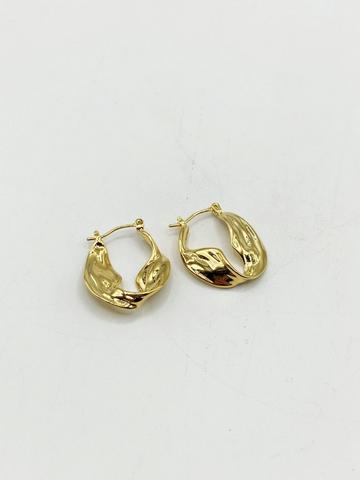 Distorted Hoop Earrings Gold