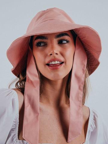 Floppy Hat With Tie Pale Pink