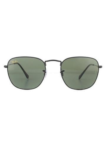 Black Round Polished Black Green G-15 Sunglasses