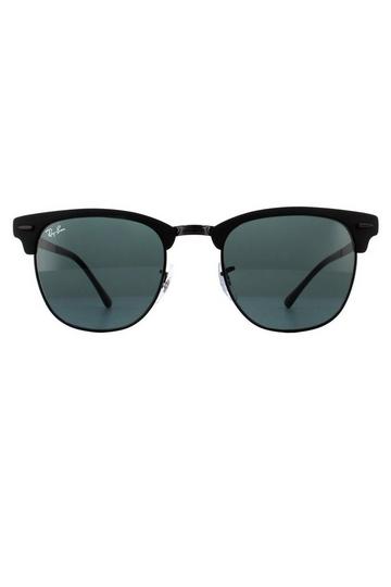 Black Round Matte Black Grey Clubmaster Metal RB3716 Sunglasses