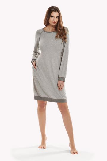 'Kelly' Long Sleeve Nightdress Grey