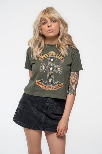 Appetite For Destruction Crop Top Green