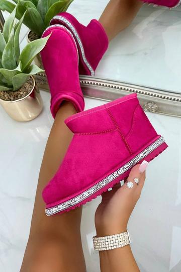 Pink Sparkly Ultra Mini Snugg Style Boots