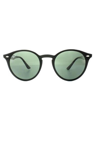 Black Round Black Green Sunglasses