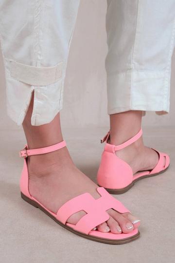 'Rome' Cut Out Strap With Ankle Strap Pink