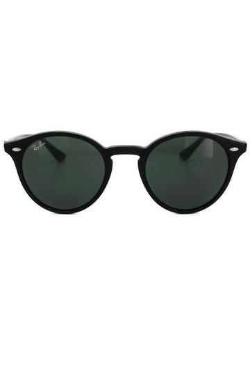 Black Round Black Green Sunglasses