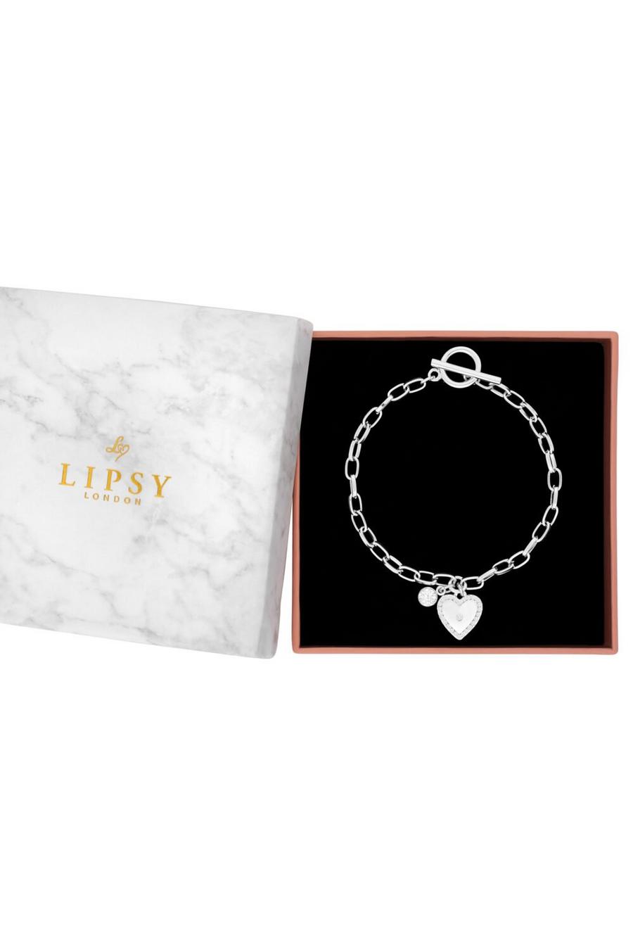 Silver Heart Charm Bracelet - Gift Boxed
