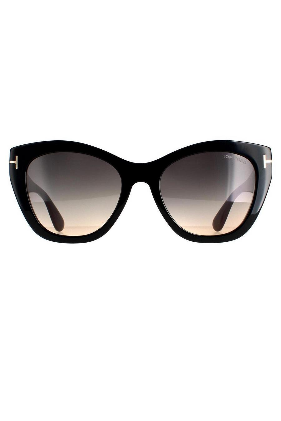 Cat Eye Shiny Black Smoke Grey Gradient FT0940 Cara Sunglasses image number 1