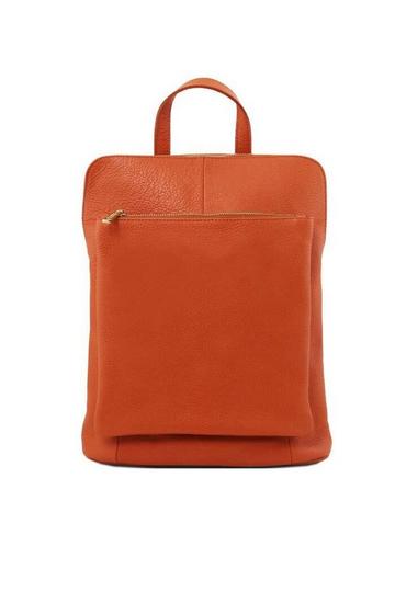 Black Clementine Soft Pebbled Leather Pocket Backpack | BDABL