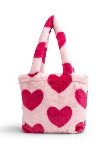 Pink Fluffy Faux-Fur Tote Bag