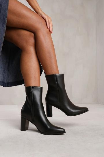 'Artic' Wide Fit Block Heel Ankle Boot Black