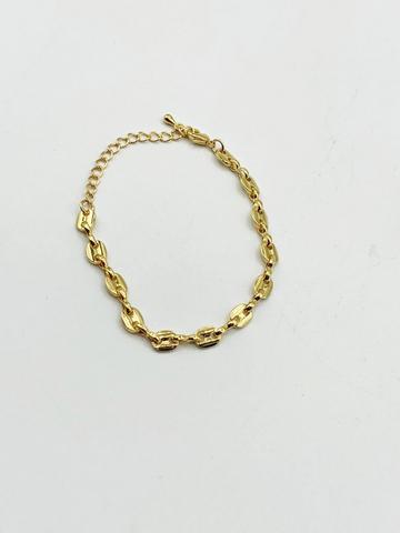 Gold Metallic Chain Link Bracelet