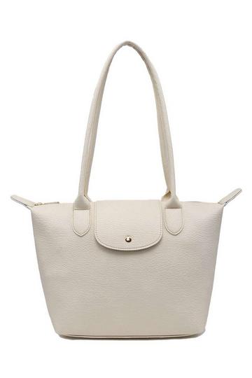 Beige Double Handle Roomy Tote Hobo Bag