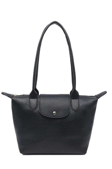 Black Double Handle Roomy Tote Hobo Bag