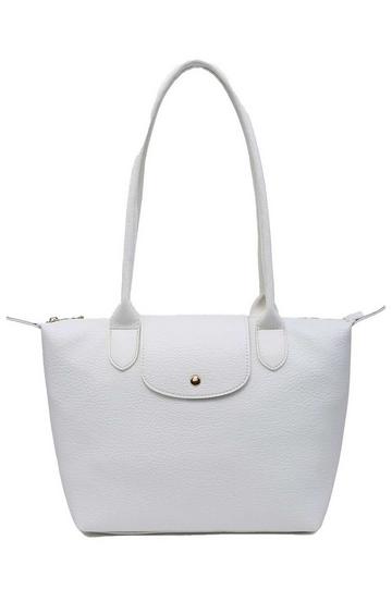 White Double Handle Roomy Tote Hobo Bag