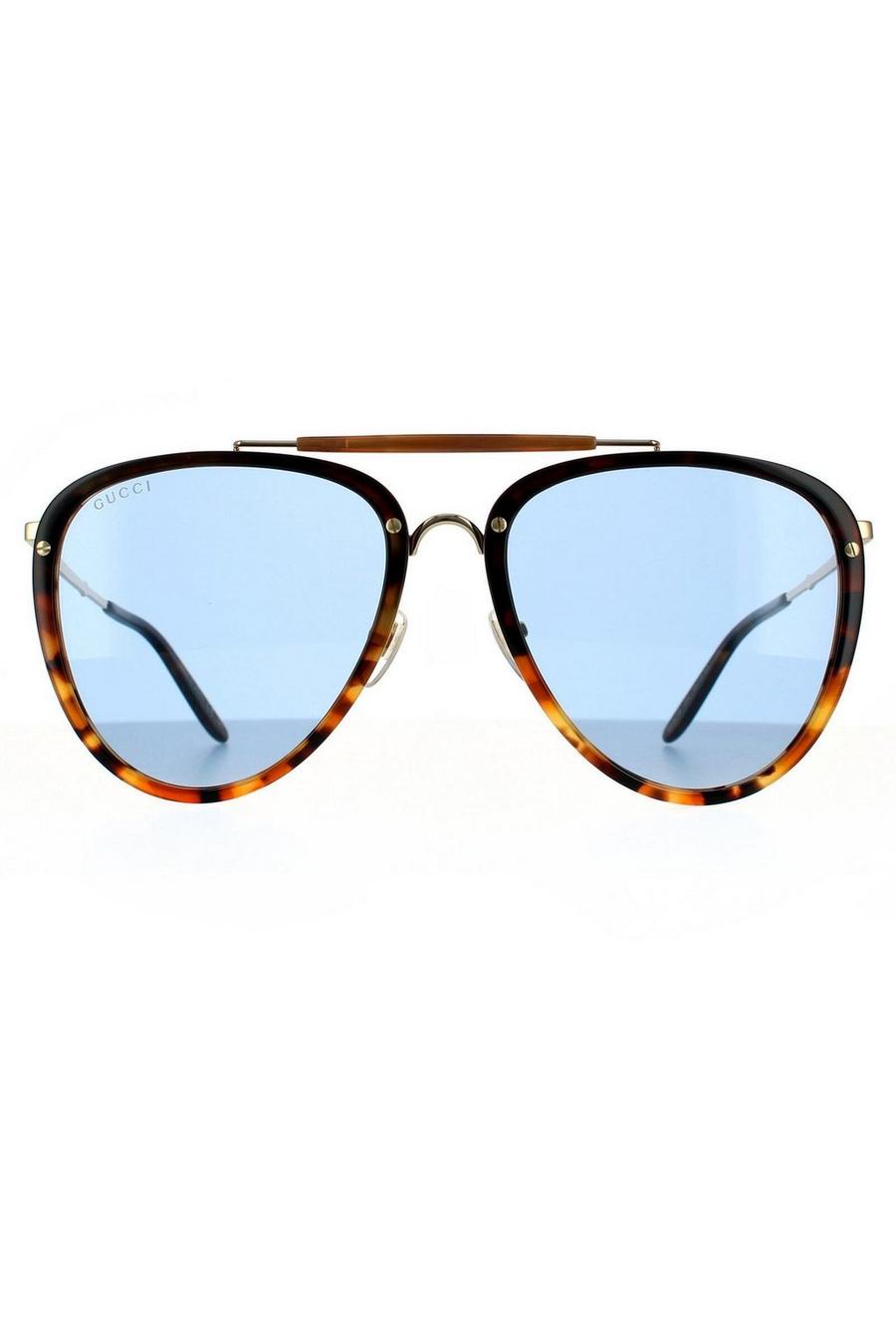 Brown Aviator Havana Blue Sunglasses