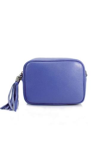 Tassel Charm Genuine Italian Leather Small Camera Crossbody Bag Lavender