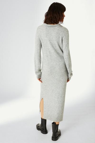 Principles grey marl V Neck Knitted Midi Dress