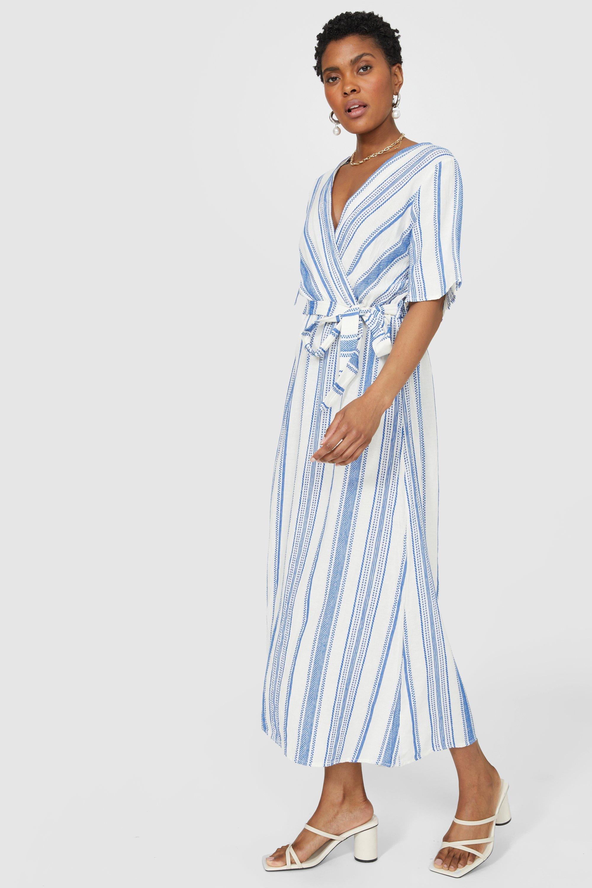 Principles Stripe Wrap Dress | Debenhams