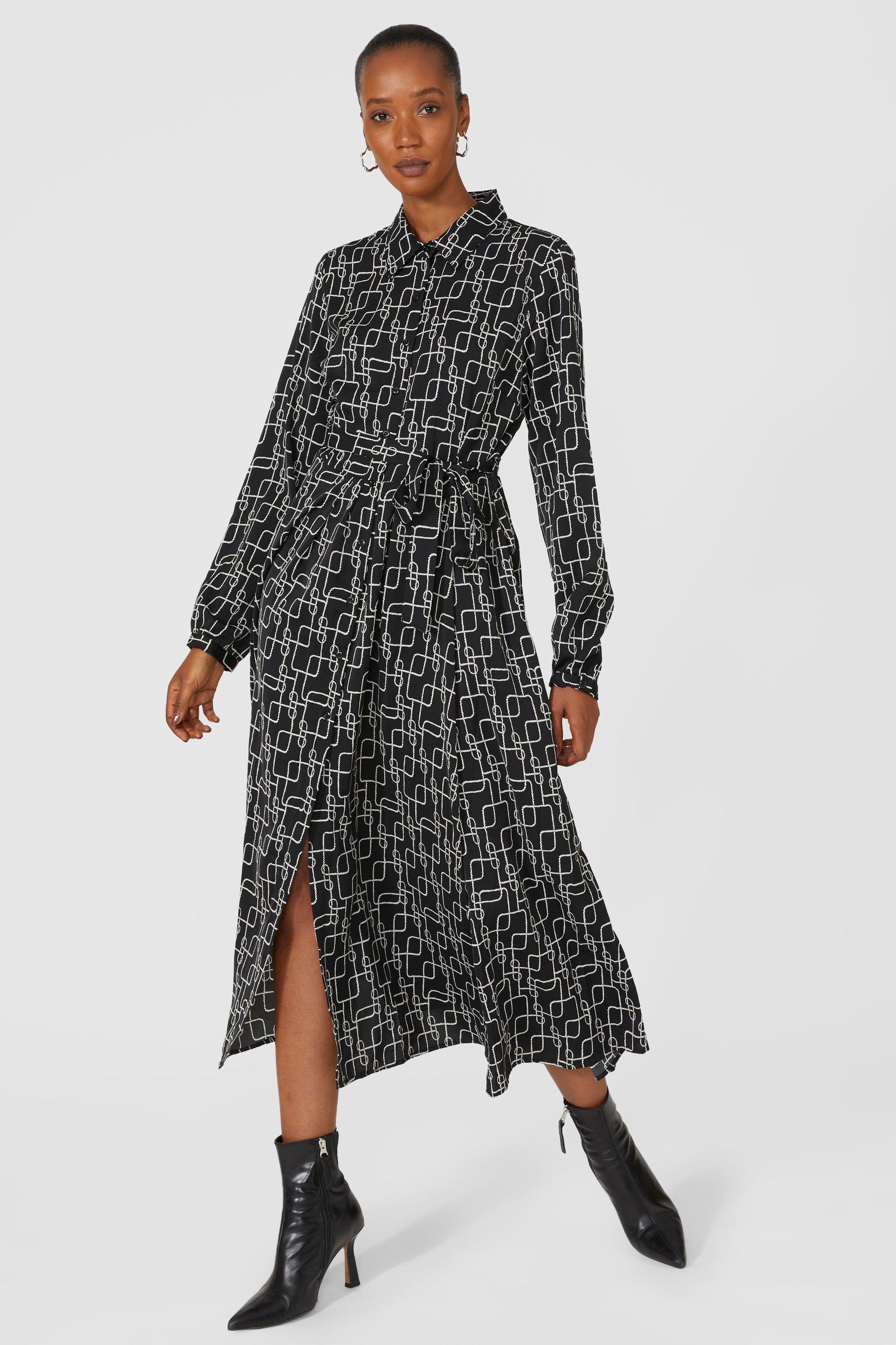 Dresses | Chain Printed Belted Shirt Dress | Principles