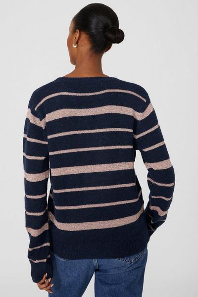 Principles blue Stripe Knitted Jumper