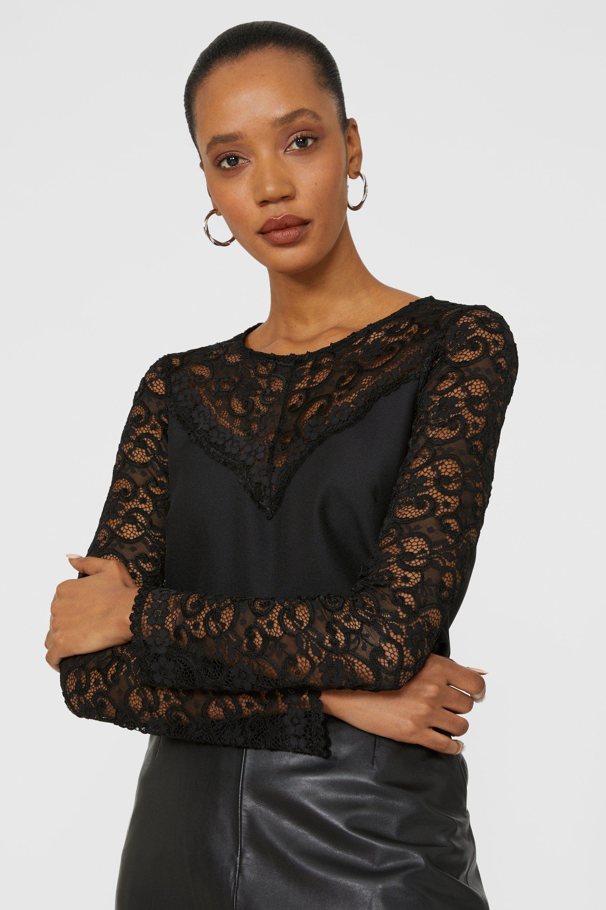 Tops | Lace Sleeve Top | Principles