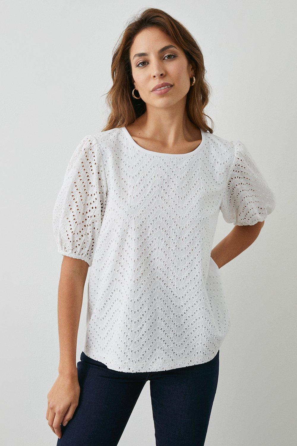 T-Shirts | Broderie Jersey Back T-shirt | Principles