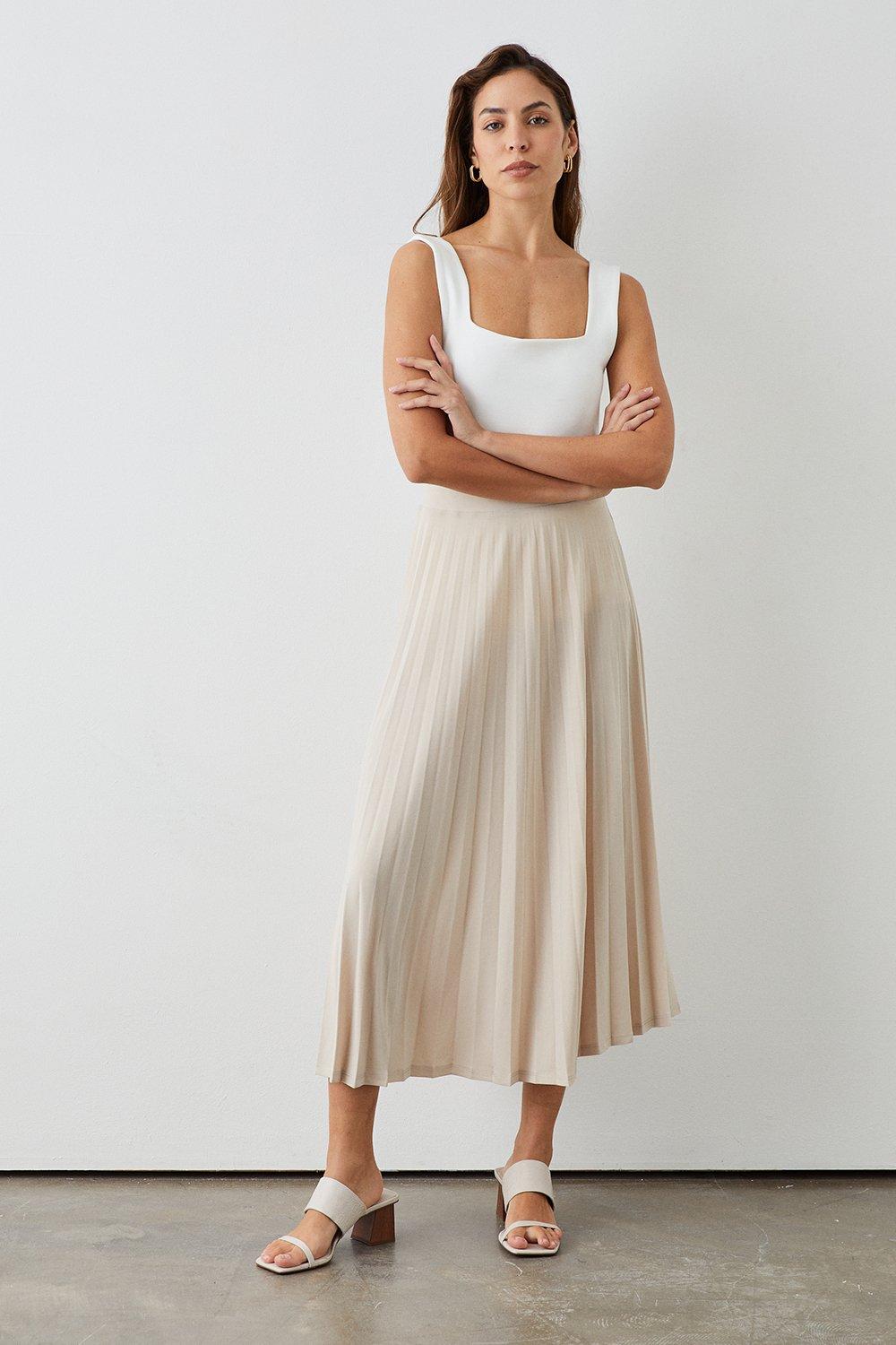 Skirts | Oyster Pleated Jersey Midi Skirt | Principles