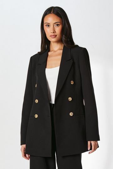 Longline Double Breasted Blazer black