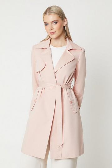 Pink Premium Belted Trench Coat