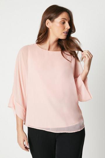 Chiffon Batwing Top peach