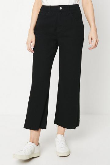 Black Petite 7/8 Wide Leg Jean