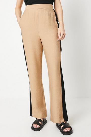 Side Stripe Elasticated Trouser tan