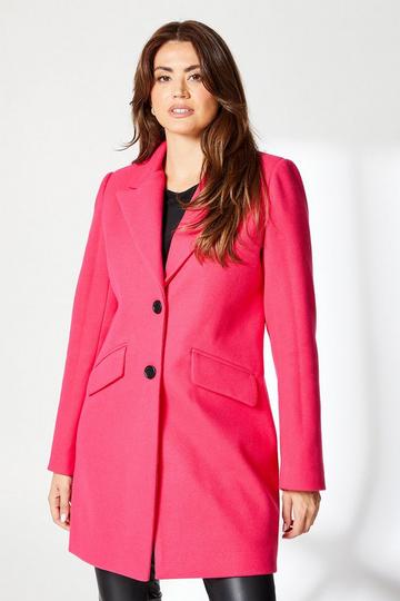 Pink Double Breasted Crombie Coat