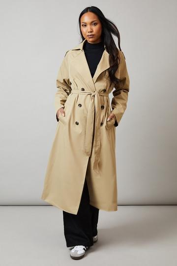 Stone Beige Longline Relaxed Trench