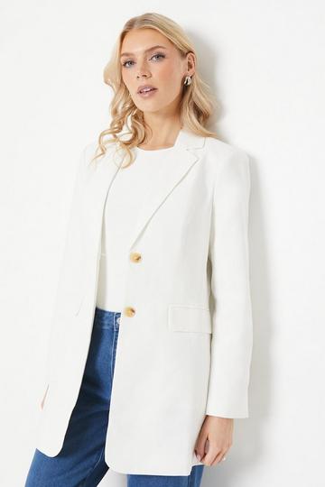 Oversized Linen Blazer cream