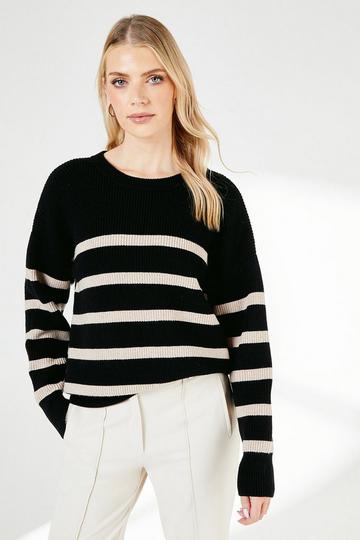 Striped Oversized Jumper black