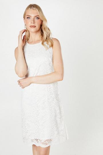 Sleeveless Lace Dress ivory