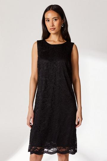 Black Sleeveless Lace Dress