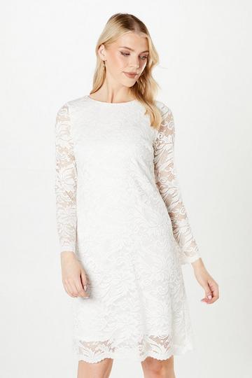 3/4 Sleeve Lace Dress ivory