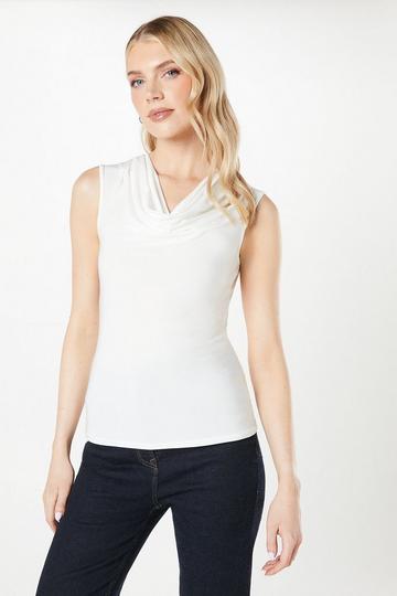 Soft Touch Cowl Neck Top ivory