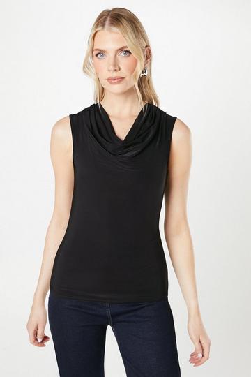 Soft Touch Cowl Neck Top black