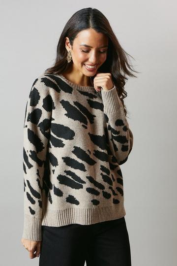 Jacquard Animal Jumper mocha