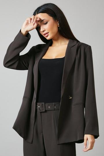 Double Breasted Asymmetric Blazer chocolate