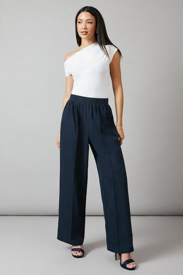 PULL ON RELAXED ELASTIC WAIST TROUSER navy